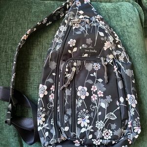 Vera Bradley Black Floral Sling Bag